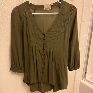 Anthropologie green top
